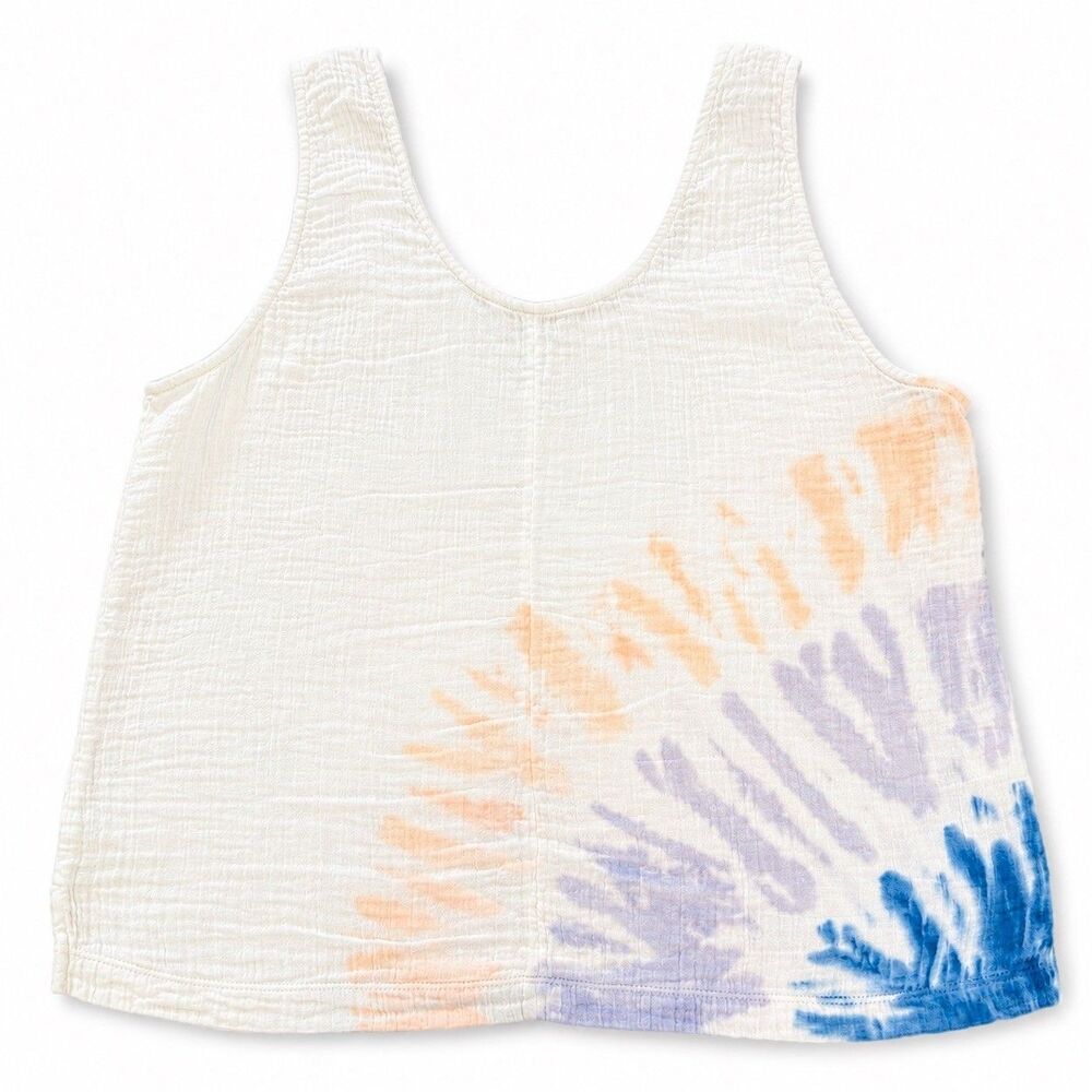 LOFT Cotton Gauze Tie Dye Tank Top Sz Small Sleeveless Beach Boho Summer - Picture 4 of 6